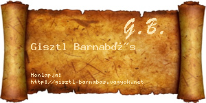 Gisztl Barnabás névjegykártya
